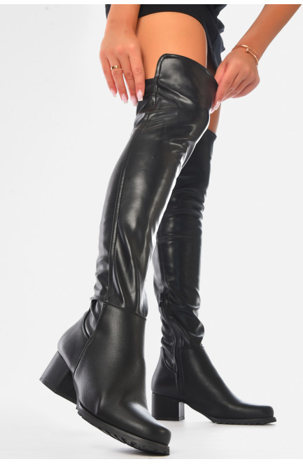 Ботфорти женские демисезонные черного цвета 205697L