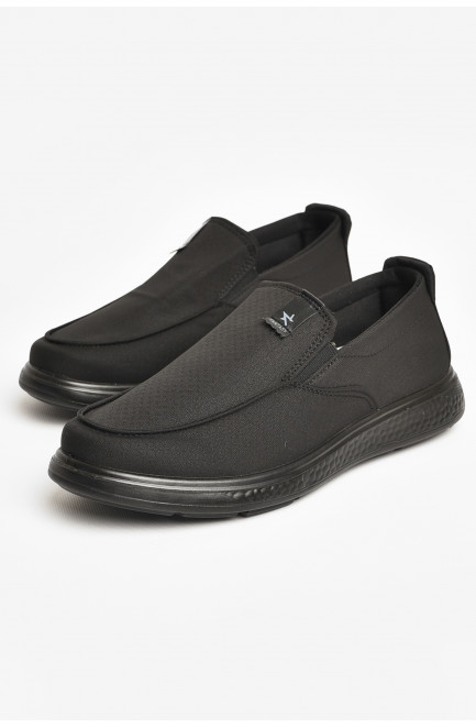 Мокасины мужские черного цвета текстиль 205738L Мокасины мужские черного цвета текстиль 205738L