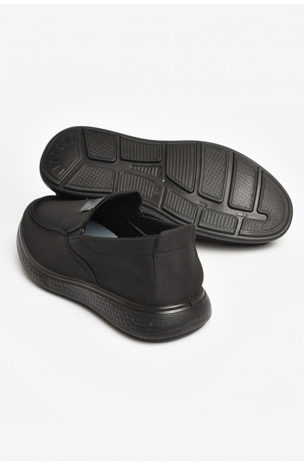 Мокасины мужские черного цвета текстиль 205738L Мокасины мужские черного цвета текстиль 205738L