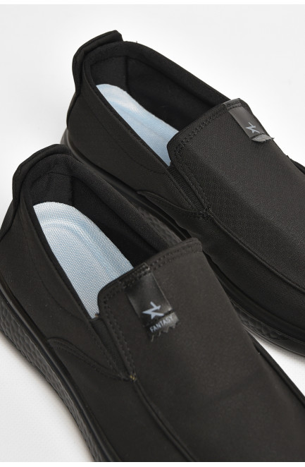 Мокасины мужские черного цвета текстиль 205738L Мокасины мужские черного цвета текстиль 205738L