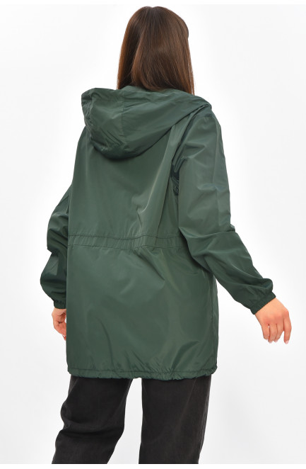Ветровка женская однотонная тёмно-зеленого цвета 205787L Ветровка женская однотонная тёмно-зеленого цвета 205787L