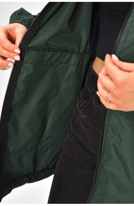 Ветровка женская однотонная тёмно-зеленого цвета 205787L Ветровка женская однотонная тёмно-зеленого цвета 205787L