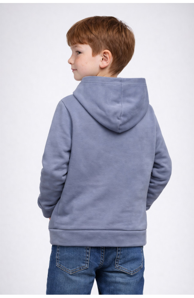 Свитшот детский для мальчика на флисе серого цвета 206000L