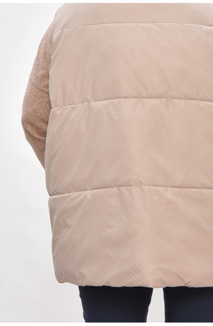 Жилетка женская батал демисезонная светло-серого цвета 206033L