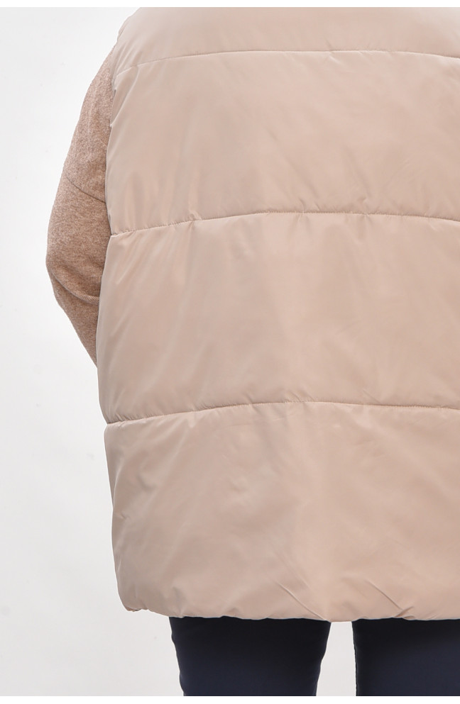 Жилетка женская батал демисезонная светло-серого цвета 206033L