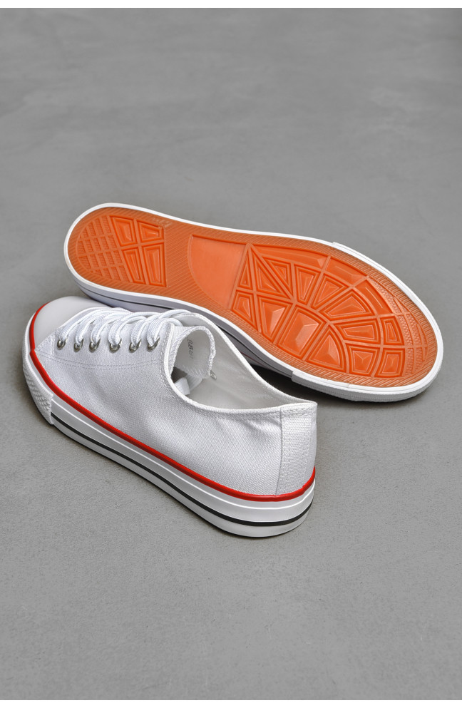 Кеды мужские белого цвета текстиль 206049L