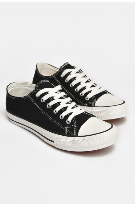 Кеды мужские черного цвета текстиль 206063L