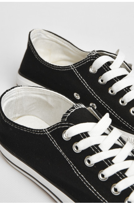 Кеды мужские черного цвета текстиль 206063L