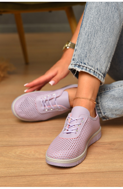 Мокасины женские сиреневого цвета 206098L