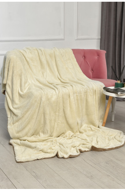 Плед двухсторонний белого и бежевого цвета размер 160*200 206103L