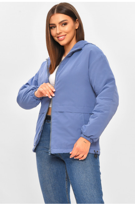 Куртка женская демисезонная однотонная голубого цвета 206107L