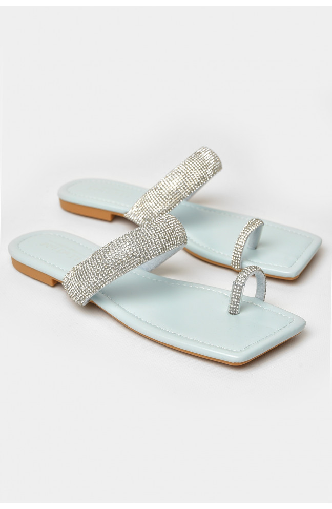 Шлепанцы женские голубого цвета 206114L