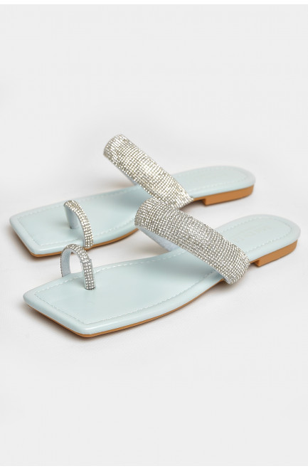 Шлепанцы женские голубого цвета 206114L