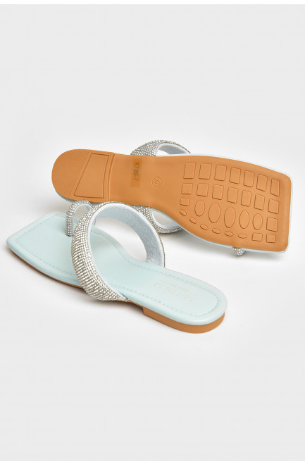 Шлепанцы женские голубого цвета 206114L