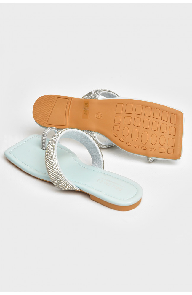 Шлепанцы женские голубого цвета 206114L