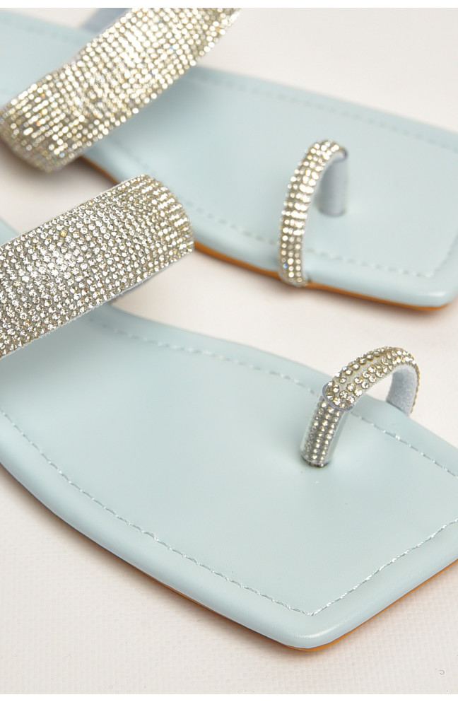 Шлепанцы женские голубого цвета 206114L