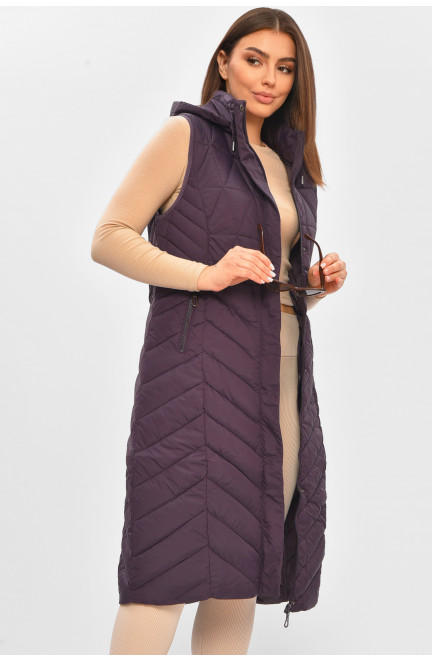 Жилетка женская удлиненная фиолетового цвета 206116L