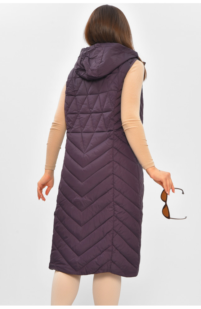 Жилетка женская удлиненная фиолетового цвета 206116L