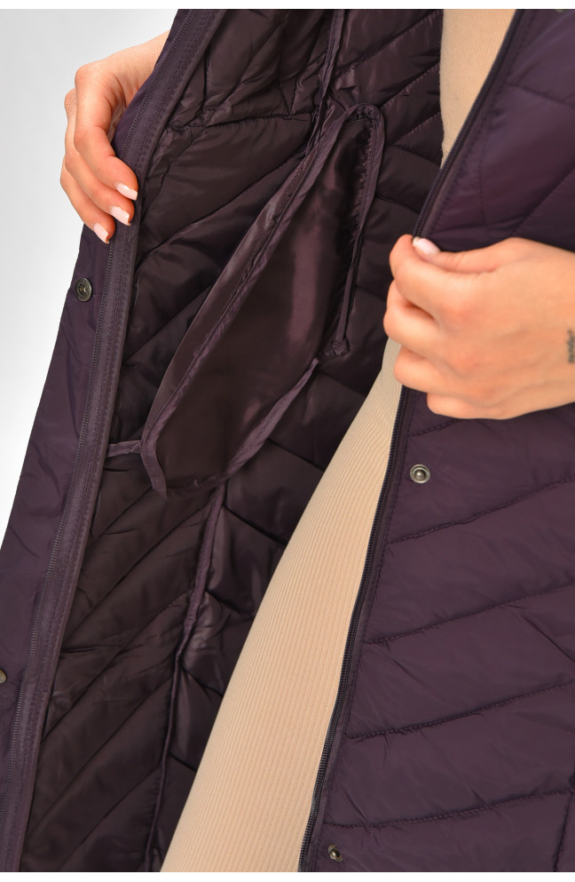 Жилетка женская удлиненная фиолетового цвета 206116L