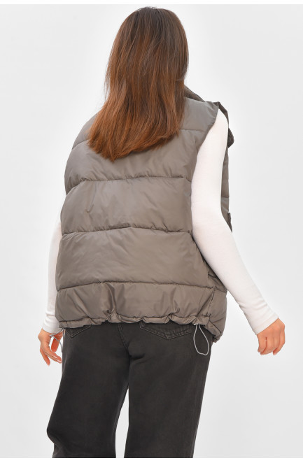 Жилетка женская однотонная серого цвета 206120L