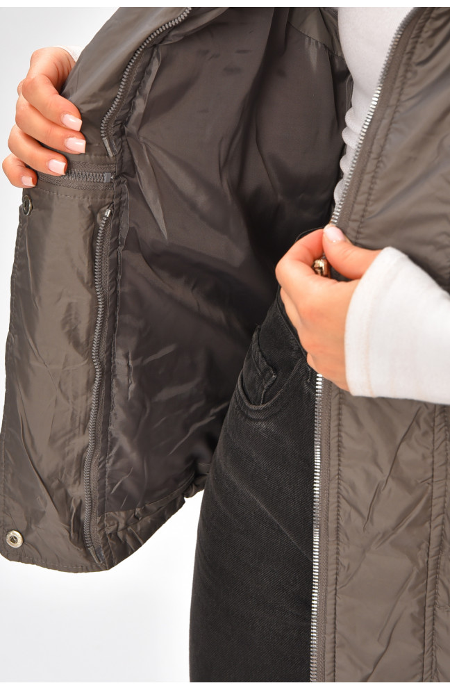 Жилетка женская однотонная серого цвета 206120L