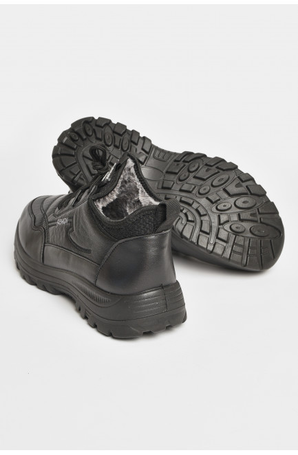 Кроссовки мужские с искуственным мехом черного цвета 206253L