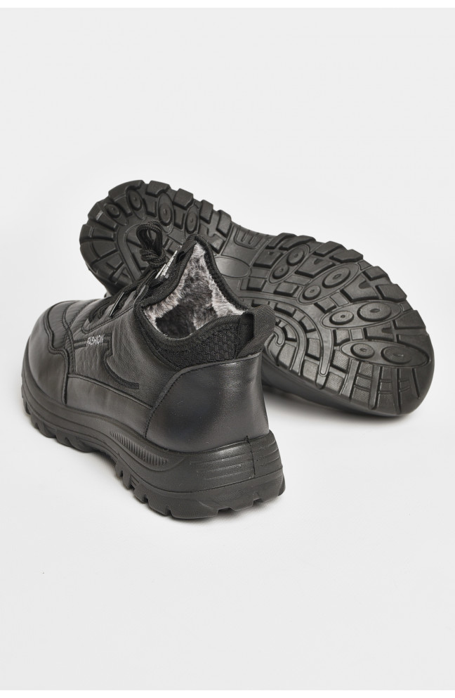 Кроссовки мужские с искуственным мехом черного цвета 206253L