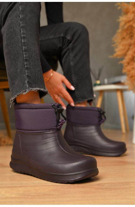 Дутики женские на меху фиолетового цвета 206311L