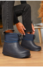 Дутики женские на меху синего цвета 206312L