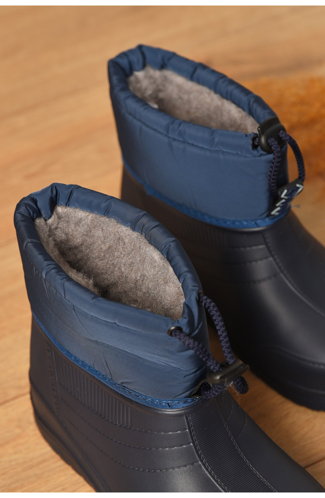 Дутики женские на меху синего цвета 206312L