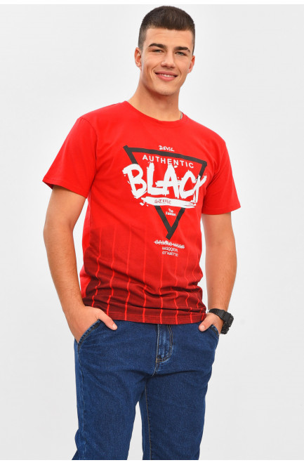Футболка мужская красного цвета с принтом 206337L
