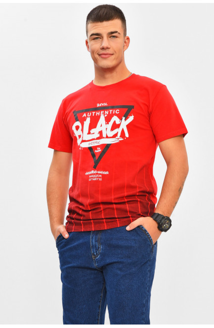 Футболка мужская красного цвета с принтом 206337L