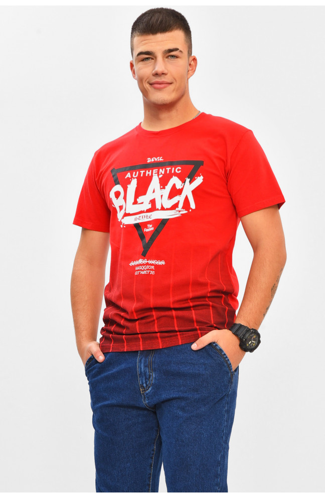 Футболка мужская красного цвета с принтом 206337L