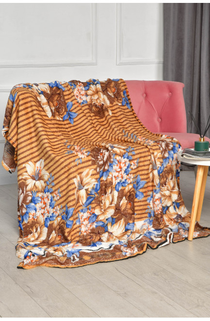 Плед бежевого цвета с принтом размер 150*200 206394L