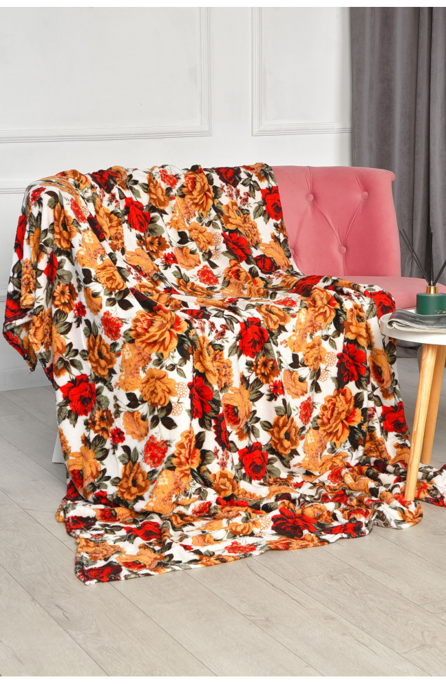 Плед белого цвета с принтом размер 150*200 206398L