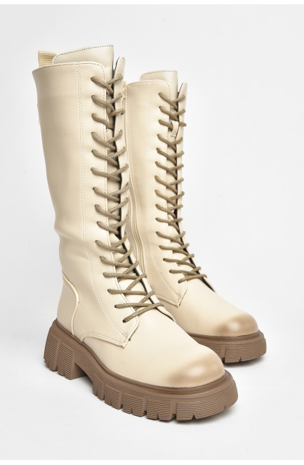 Сапоги демисезонные детские девочка бежевого цвета 206410L