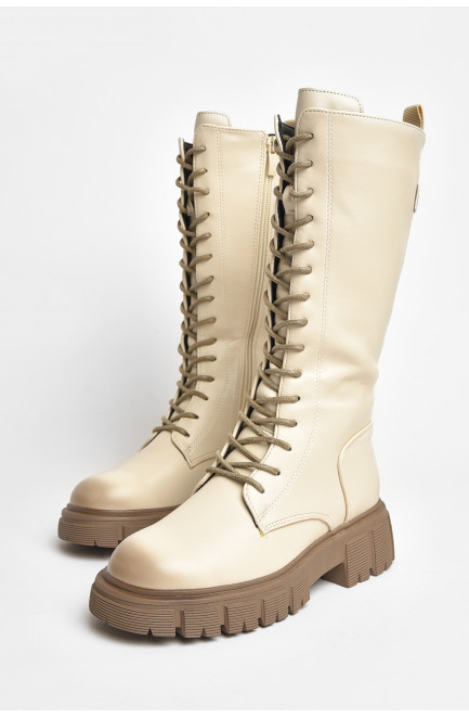 Сапоги демисезонные детские девочка бежевого цвета 206410L