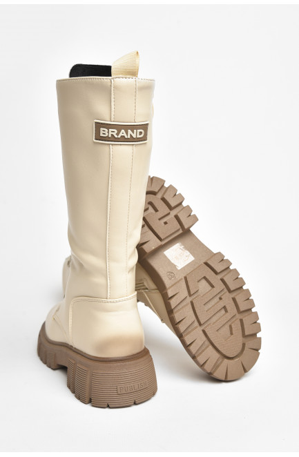 Сапоги демисезонные детские девочка бежевого цвета 206410L