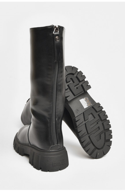 Сапоги демисезонные детские девочка черного цвета 206442L