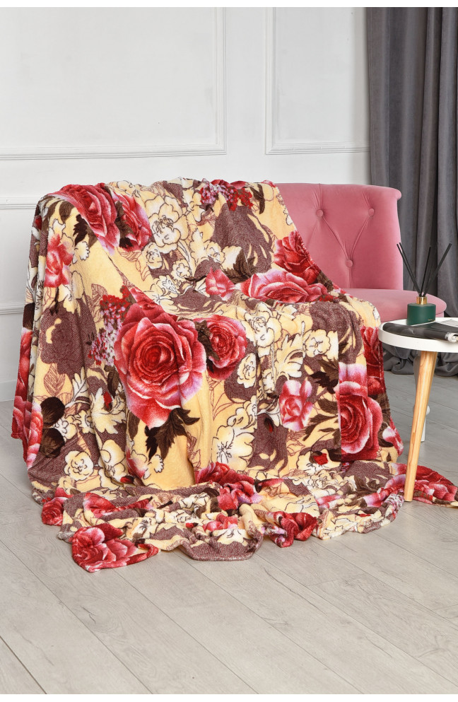 Плед бежевого цвета с принтом размер 200*220 206469L