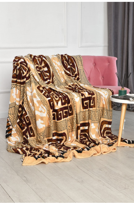 Плед бежевого цвета с принтом размер 200*220 206470L