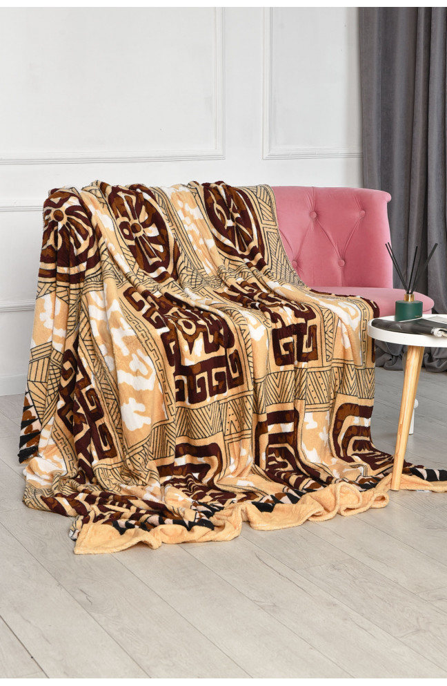 Плед бежевого цвета с принтом размер 200*220 206470L