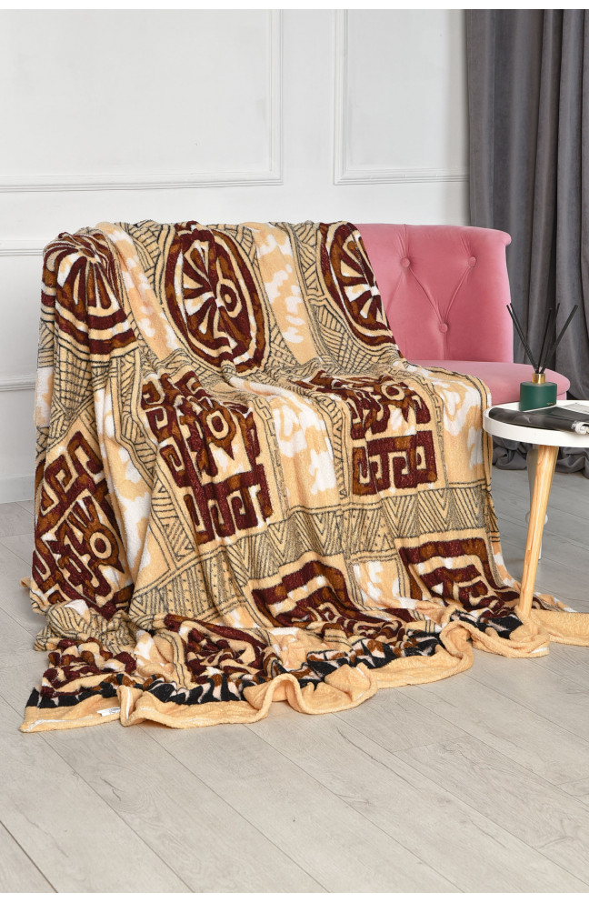 Плед бежевого цвета с принтом размер 200*220 206470L