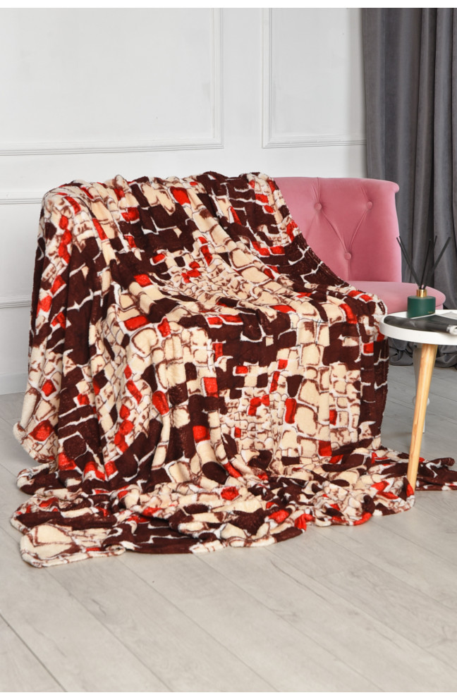 Плед бежевого цвета с принтом размер 200*220 206471L