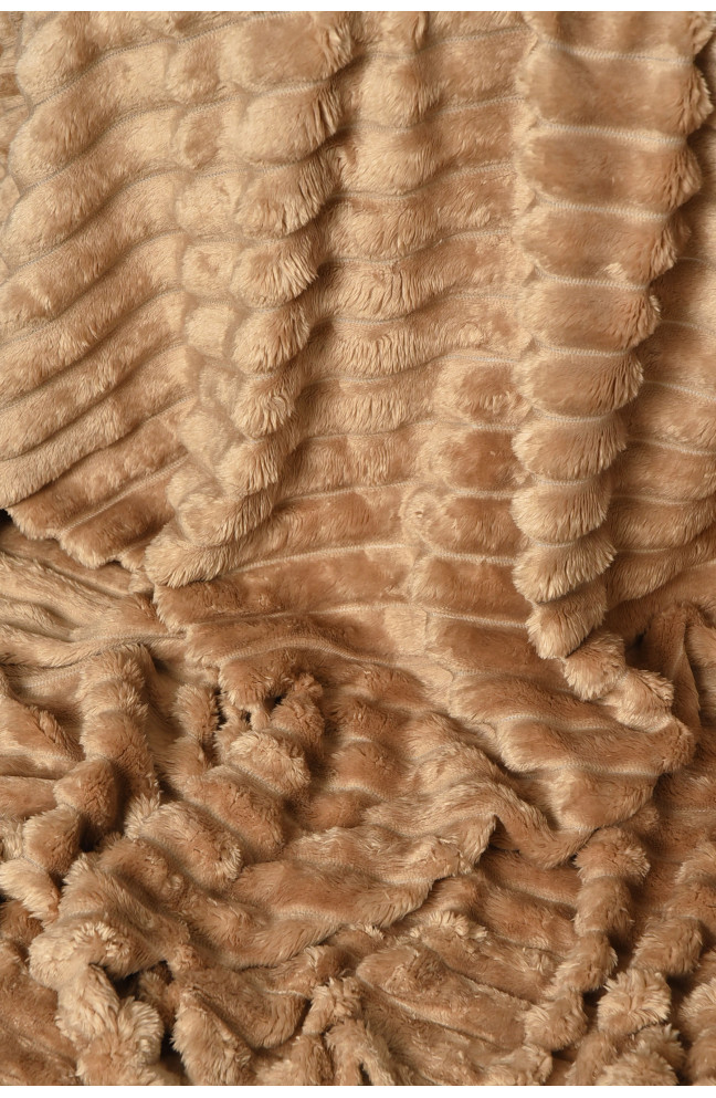 Плед однотонный бежевого цвета размер 200*230 206476L