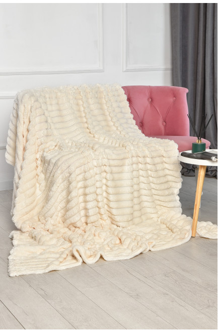 Плед однотонный молочного цвета размер 200*230 206478L