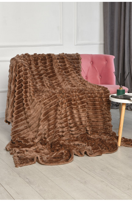 Плед однотонный коричневого цвета размер 200*230 206481L