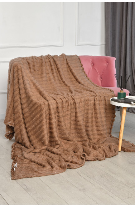 Плед однотонный коричневого цвета размер 200*230 206481L