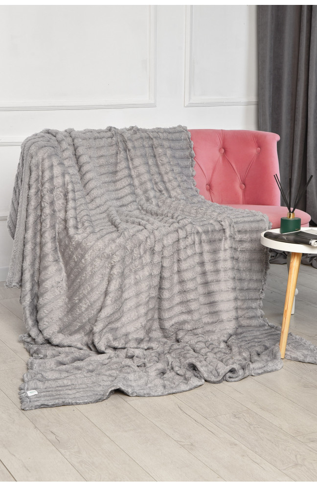 Плед однотонный серого цвета размер 150*200 206491L