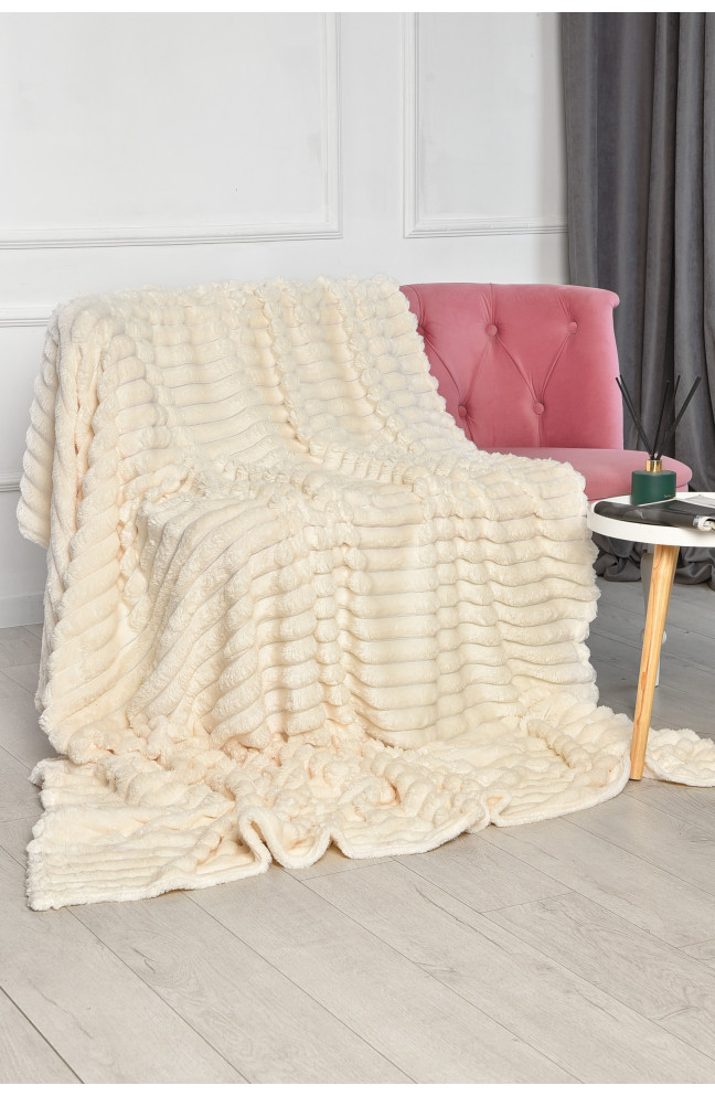 Плед однотонный молочного цвета размер 150*200 206496L